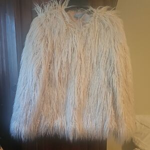 ANTONIO MELANI Pink Mongolian Faux Fur Jacket